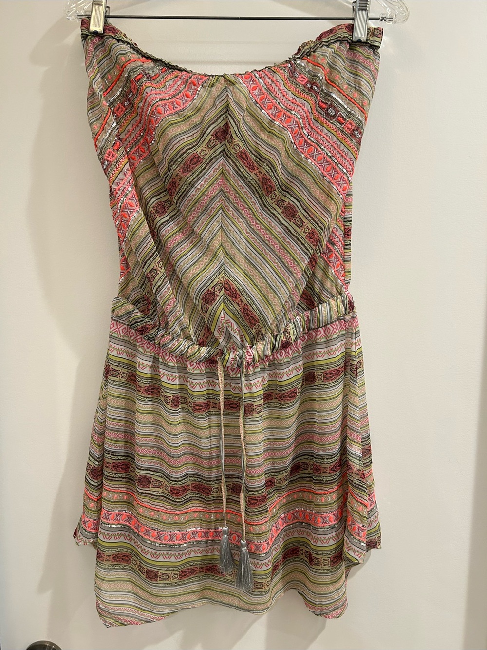 Ramy Brook Coral and Olive Strapless Printed
NWT